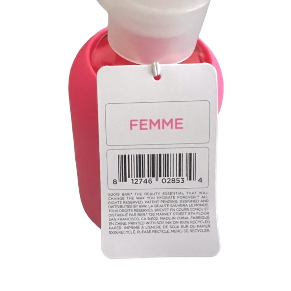 NEW BKR 16 oz. Glass & Silicone Water Bottle in Bright Watermelon Pink - Picture 7 of 8